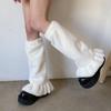 Calcetines de pelo Mao Mao a prueba de frío con estampado de leopardo, cubre pierna de media caña, calcetines de invierno cálidos y gruesos para pierna ancha, estilo y2k para chica popular