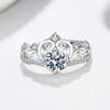 Anillo de compromiso para mujer, anillo de pareja para novias, anillo de circonita al por mayor, diosa Corona transfronteriza con microincrustaciones de diamante de hadas