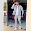 2024 Comercio Exterior Otoño Nuevo Traje de Solapa de Manga Larga Waffle para Hombre Cárdigan con Cremallera a la Moda Traje Deportivo Casual