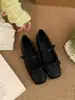 Primer Encuentro Zapatos Planos de Ballet Pleateados de Terciopelo Estacionales que Aumentan la Altura con Punta Cuadrada y Cierre de Hebilla, Mary Janes Suaves y de Moda
