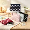 Bolsa de maquillaje de tela de lunares transfronteriza, bolsa de almacenamiento con cremallera impermeable, bolsa de aseo portátil, bolsa pequeña para teléfono y llaves