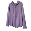 Chaqueta con capucha simple ajustada de talla grande para primavera 100 kg Sudadera informal para mujer 9565