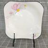 Tazónes y Platos de Cerámica Serie Flores Asadas Shengshi Tianxia Celebridad de Internet Doméstica Tazónes para Comer Tazónes para Arroz Platos para Servir Platos para Sopa Tazónes de Color Bajo Cubierta