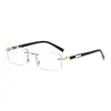Borde que cambia de color Gafas para presbicia Sin marco Borde de negocio Sin marco Rayos de luz azul Gafas para presbicia para hombre Sentido avanzado Gafas para presbicia para mujer