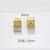 Fuerte retención de color accesorios color arena dorada accesorios para joyería diy pulsera de cuentas cuadradas cuentas pulsera de oro antiguo cuentas sueltas material para abalorios