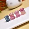 Flor de Loto de Fluorita Natural Cuentas Pequeñas DIY Accesorios para Pulsera Cristal Cuentas con Agujero Vertical Accesorios Venta Directa de Fábrica