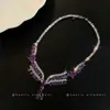 Collar Colgante de Zirconia Super Brillante Forma de Gota de Agua, Pendientes Minimalistas de Moda de Lujo Ligero, Conjunto de Joyería de Nicho con Diseño Único