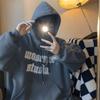 Suéter com capuz masculino 2023 nova marca de moda outono e inverno casaco solto na moda para todos os jogos estilo Hong Kong top solto forrado de lã