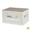 Caja de Almacenamiento para Camping al Aire Libre con Apertura Lateral, Tapa de Madera, Caja Plegable, Caja de Almacenamiento para Maletero de Coche, Almacenamiento de Plástico