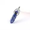 Collar de cristal con colgante de piedra natural europeo y americano al por mayor Amazon wish ágata columna hexagonal bala joyería de comercio exterior