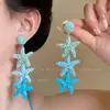 Estilo Vacaciones en la Playa~Aretes de Borla de Concha y Estrella de Mar, Diseño Retro de Nicho, Únicos, Dulces, Delicados y Hermosos Aretes
