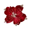 Flores de Navidad Magnolia Simulada Flores Falsas de Navidad 23 cm Tela de Gama Alta Decoraciones de Navidad Adornos Manualidades