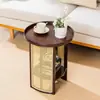 Mesa de Centro de Ratán, Mesa Lateral para Sofá de Sala de Estar, Mesa de Esquina, Mesita de Noche, Mesa Pequeña Creativa para Balcón, Gabinete Lateral, Mesa Pequeña de Estilo Japonés