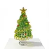 Árbol de Navidad de Vidrio Soplado a Mano de 8.5 cm Zibo Manualidades de Vidrio Árbol de Navidad Giratorio Jingdezhen