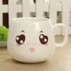 Caneca Cerâmica Personalizada com Tampa e Colher Caneca para Casal Fashion Caneca de Casa Caneca Fofa para Chá para Homens e Mulheres