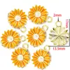 Accesorios de joyería de aleación para bricolaje, colgante de flor de aceite con forma de gota de girasol, collar, pendientes, accesorios W200