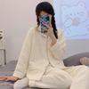Pijamas de mujer otoño e invierno aire algodón sándwich primavera y otoño nuevo manga larga engrosada mujer lindo ropa de casa traje