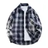 Camisa Xadrez Retrô Americana Masculina Manga Longa Primavera Outono Solta Casal Marca Tendência Alto Senso Plus Size Camisa Jaqueta Camada Interna