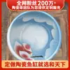 Acuario de cerámica de Jingdezhen, maceta de bonsái de loto azul claro, tarro de cerámica para encurtidos a alta temperatura, pequeño lavabo para té, lavabo para pinceles