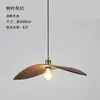 Lámpara Colgante de Madera Maciza Estilo Wabi-Sabi para Dormitorio, Comedor, Mesita de Noche, Lámpara Colgante Pequeña para Casas de Huéspedes y Hoteles, Cabezal Único LED Iluminación Zhongshan