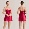 Bata de Noche de Seda Helada Amazon para Mujer, Camisola de Noche sin Espalda, Yaoting Lujo Europeo y Americano con Almohadillas en el Pecho, Ropa de Estar para Mujer