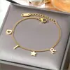 Pulseira de Liga de Metal com Letra Personalizada, Modelo Mais Vendido Transfronteiriço, Venda Direta do Fabricante Mais Vendido do Aliexpress Temu, Moderna e Simples
