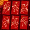 2027 Año del Cordero Sobre Rojo Hojuelas Doradas Escarchado Creativo Dibujos Animados 3D Zodiaco Cien Yuan Mil Yuanes Sobre de Dinero de la Suerte Bolsa de Sobre Rojo de Año Nuevo