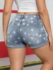 2026 Best-Seller Transfronterizo de Amazon Nuevos Jeans de Mujer Estilo Europeo y Americano Pantalones Cortos de Mezclilla Elásticos Lavados con Estampado de Estrellas