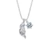 Diseño Original Serie Susurros de Otoño Collar de Pluma para Mujer, Cadena para Clavícula de Circonita Estilo Bosque Dulce y Fresco, Regalo para Novia
