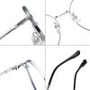 Óculos de armação de miopia leve e elegante Caixa de metal Óculos planos anti-luz azul Estilo coreano feminino Moldura de óculos de perna de vidro esculpida