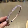 Diadema de Flor de Cuatro Hojas de Cristal para Mujer Diadema Mori Hecha a Mano de Alta Gama Tocado para Salir Estilo Hada Celebridad de Internet Nuevo 2025