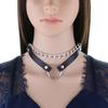Oye E-Commerce Transfronterizo Suministro Europeo y Americano Original Nuevo Punk Cadena a Juego Anillo con Forma de O de Doble Línea Collar de Piel Sintética