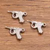 4 Modelos, 2 Cores, Aço Inoxidável 304 Dourado Eletrodeposição a Vácuo Pingente Charmoso, Pingente de Brinquedo Arma Simulada, Pingente de Pistola Dupla Face