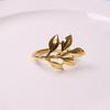 Anillos para Servilletas de Metal con Forma de Hoja Sencillos de Venta Caliente Transfronteriza para Decoración de Mesa de Hotel y Restaurante, Sujetadores de Servilletas de Hoja de Sauce, Al por Mayor en Stock