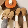 Suela gruesa tacón oculto estrella zapatos Birkenstock punta cerrada media pantufla ropa exterior para mujer 2026 nueva primavera lazo zapatos Birkenstock