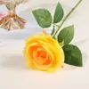 Flores Artificiais de Rosa de Cabeça Única Simuladas, Buquês de Rosas de Tecido Multicor, Decoração de Casa, Arranjos de Casamento, Flores Artificiais Atacado
