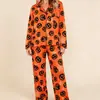 Conjuntos de Pijama de Manga Larga para Mujer, Seleccionados Cuidadosamente, Estilo Europeo y Americano, para Primavera y Otoño, Ropa de Casa Casual con Cuello, Corte Holgado, Venta al por Mayor