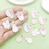 Ventas Calientes Transfronterizas Nuevo Colgante de Aleación con Goteo de Aceite Blanco Serie Conejo Accesorios de Joyería DIY para Pulsera Collar