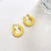 Pendientes de macarrón con forma de caramelo de colores para mujer, de plata 925, sencillos y frescos, con forma de C, exquisitos pendientes vintage.