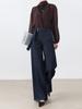 Jeans Loose Reto Estilo Retro de Luxo Leve Nicho para Mulheres 2026 Novo Calça de Cintura Alta Emagrecedora Wide-Leg Comprimento Total