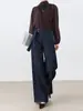 Calça Jeans Wide Leg de Cintura Alta que Valoriza o Corpo em Formato de Pera para Mulheres 2026 Nova Moda Versátil que Cobre o Quadril Emagrecimento Caimento Fluido Comprimento Total