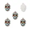 Accesorios DIY para Joyería Colgante Individual Calavera Impresión de Gota de Aceite Aleación Collar Pulsera Colgante Individual Accesorios de Colgante Pequeño W563