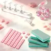 Suporte de Prática para Manicure Japonesa Rack de Prática Tabuleiro de Xadrez Suporte de Exibição de Trabalho Conjunto de Acrílico com Suporte de Unha Magnético Conjunto Venda por Atacado