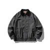 Ropa de Hombre Beijie Otoño 2026 Nueva Chaqueta Pesada Lavada con Arena de Cuero PU Unisex Retro Motocicleta Ropa Exterior Mellard