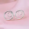 Pendientes de Plata de Ley S925, Pendientes Versátiles, Pendientes Femeninos de Estilo Coreano con Circonitas Microincrustadas, Pendientes de Flor de Plata de Alta Gama