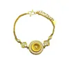 Pulsera de Disco con Incrustaciones de Diamantes Cepillado Chapada en Oro Estilo Palacio, Nuevo Estilo Chino, Versátil, Lujo Ligero, Sensación de Alta Gama, Artesanía Tradicional, Joyería para Mujer