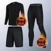Ropa de fitness ropa interior deportiva para hombre invierno forrada de polar cálida secado rápido ajustada manga larga ropa de entrenamiento para correr
