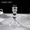 Suporte de Velas de Vidro de Cristal Simples Nórdico Enfeites de Mesa de Jantar Decorações de Atmosfera Romântica de Luxo Leve Suporte de Velas Adereços para Fotos