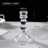 Suporte de Velas Criativo de Vidro Cristalino, Decoração de Atmosfera para Mesa, Textura de Alta Transparência, Ornamento de Mesa de Nicho, Acessório para Jantar à Luz de Velas