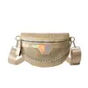 Bolso de pecho para mujer, nueva colección otoño 2026, estilo coreano, diseño único de cadena, deslumbrante con pedrería de colores, bandolera de un solo hombro, con lentejuelas, elegante bolso pequeño para la cintura